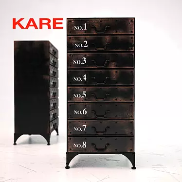 Vintage Iron 8-Drawer Dresser 3D model image 1 