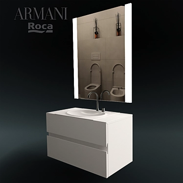Elegance Refined: Armani Roca Washbasin 3D model image 1 