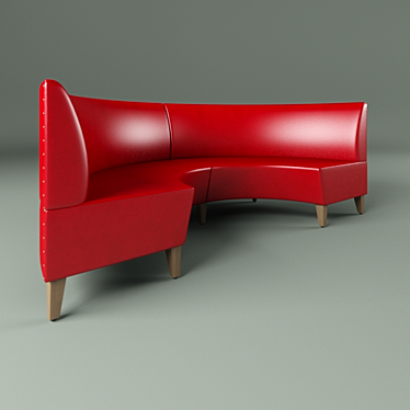 Turkish Sandalyeci Modern U-shaped Settee, Leather Upholstery 3D model image 1 