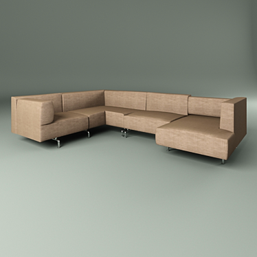 Versatile Metal Frame Sofa 3D model image 1 