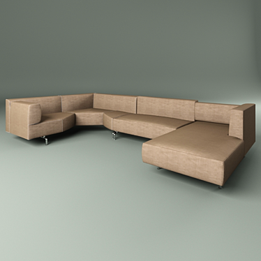 Title: Modular Metal Frame Sofa - Met Cassina 3D model image 1 