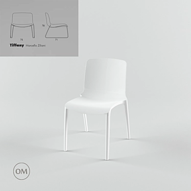 Elegant Casprini Tiffany Chair 3D model image 1 