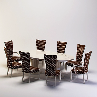 Modern Dining Set Redeco 3D model image 1 