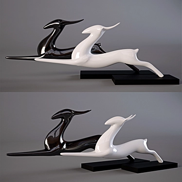 Graceful Antelope Figurine 3D model image 1 