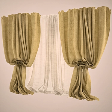 Elegant Drapes for Chic Interiors 3D model image 1 