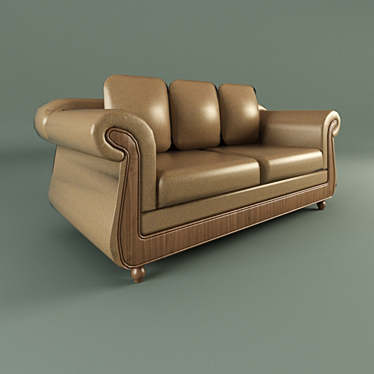 Como Collection: Italian Leather Sofa 3D model image 1 