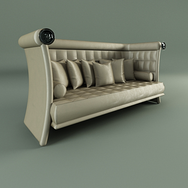 Caesar Velvet Armchair with Metal Medallions - Visionnaire 3D model image 1 