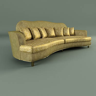 Luxury Velvet Accent Chair 3D model image 1 