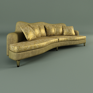 Glamorous Ginevra Velvet Sofa 3D model image 1 