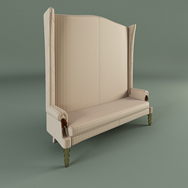 Elegant Feathered Sofa 3D model image 1 