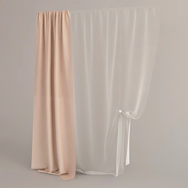 Elegant Drapery Collection 3D model image 1 