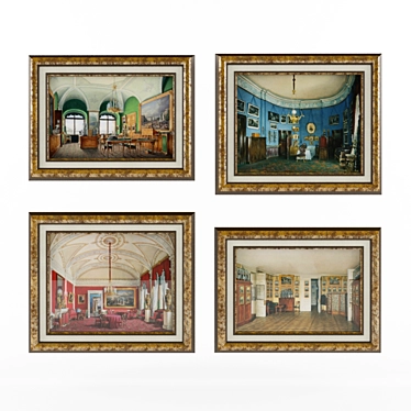 Winter Palace Watercolor Frames 3D model image 1 