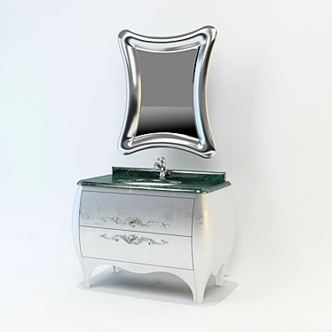 Luxury Vanity Set with Mirror 3D model image 1 