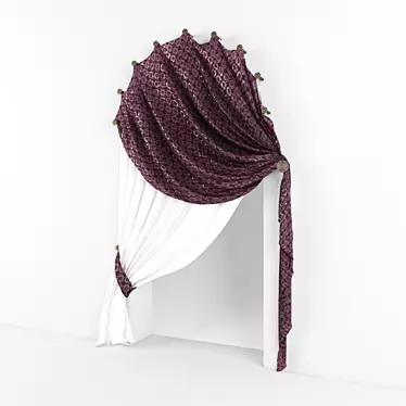 Arched Window Curtain 3D model image 1 