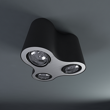 Massive 3-Lamp Spot Light 3D model image 1 