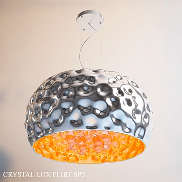 Crystal Lux Flirt SP5: Elegant Chrome Chandelier - 5-Light, 25cm Height 3D model image 1 