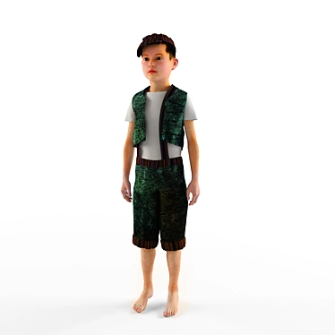 Cap-wearing Boy Mannequin 3D model image 1 