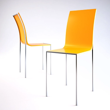 Sleek Orange Chair 3D model image 1 