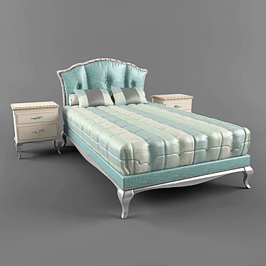 Greca Collection: Frari Bed & Drawer Set 3D model image 1 