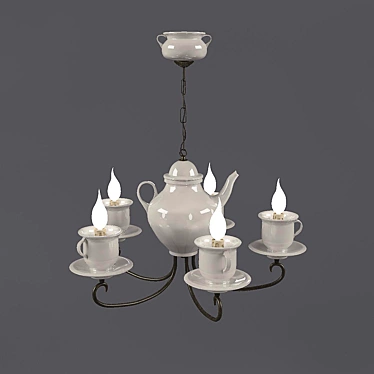 Ceramic Bellon Alfareros Chandelier 3D model image 1 