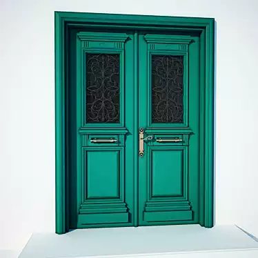 Elegant Exteriors: 1400mm Wide and 2199mm High Classic Door 3D model image 1 