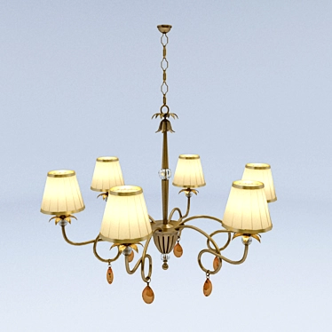 Elegant Six Leaf Chandelier 3D model image 1 