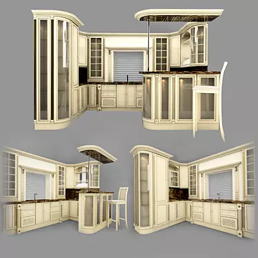 Venice Kitchen: Palace-Inspired Elegance 3D model image 1 