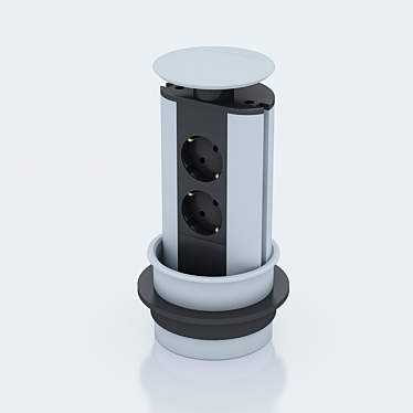 Dual Plug Flush Outlet 3D model image 1 