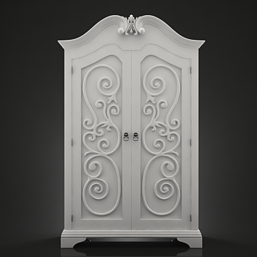 Elegance in Wood: Shangrila Armoire 3D model image 1 