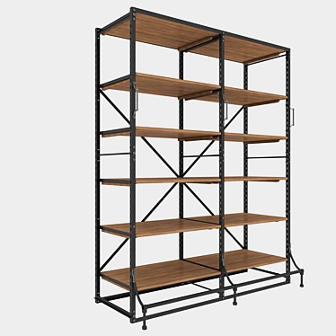 RH French Library Shelving: Elegant Storage Solution 3D model image 1 