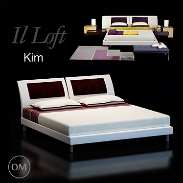 KIM Bed by IL Loft: Modern Comfort for Your Bedroom 3D model image 1 