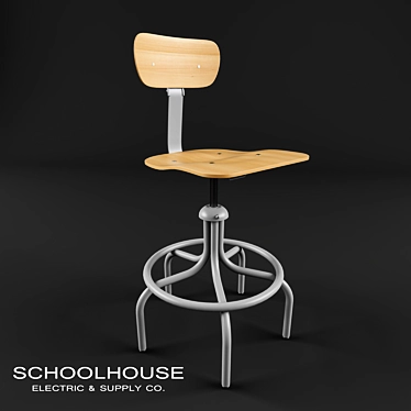 Title: Height-Adjustable Drafting Chair 3D model image 1 