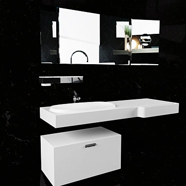 Agape Desk ADES16: Stylish Washbasin Set 3D model image 1 