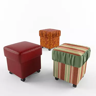 Soft Cube Puff Ottoman 3D model image 1 