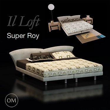 Elegant Super Roy Bed by IL Loft 3D model image 1 