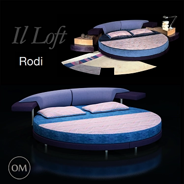 Italian Elegance: IL Loft RODI Bed 3D model image 1 