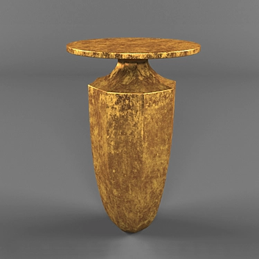 Fluted Brass Modern Side Table 3D model image 1 