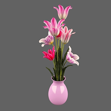 Title: Seven-Stem Tulip Bouquet 3D model image 1 