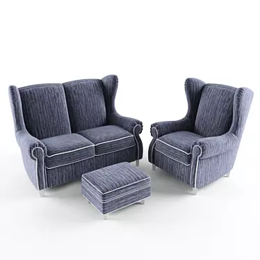 Rebecca Upholstered Furniture Set 3D model image 1 