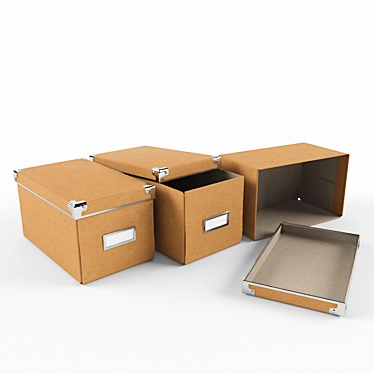 Organized Office Storage: Cardboard Boxes 3D model image 1 