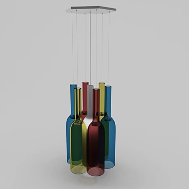 Designer Chandelier: Jar RGB 3D model image 1 