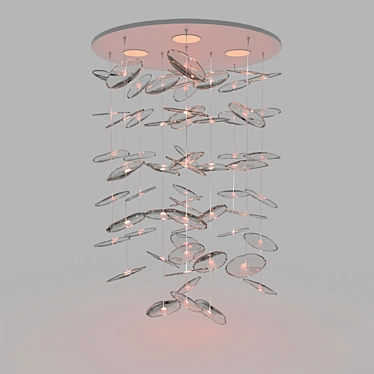Exagon Ceiling Light: Stylish Cascade Design, Barovier & Toso 3D model image 1 