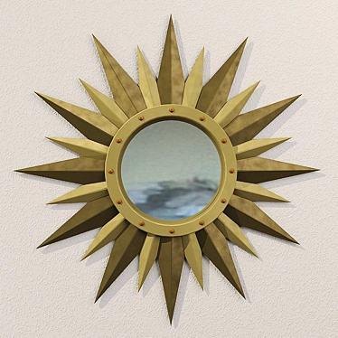 Title: Golden Star Mirror Frame 3D model image 1 