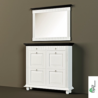 Stockholm Dresser and Mirror Combo 3D model image 1 