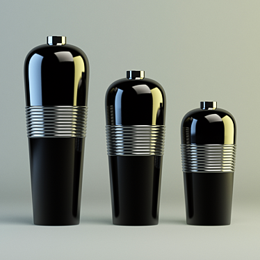 Sleek Aluminum Vase Collection 3D model image 1 