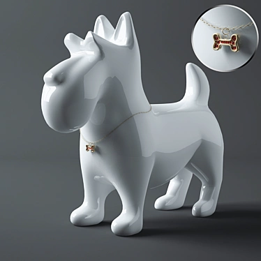 Stylish Schnauzer Dog Charm 3D model image 1 