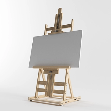 Wooden Canvas Painting Stand 3D model image 1 