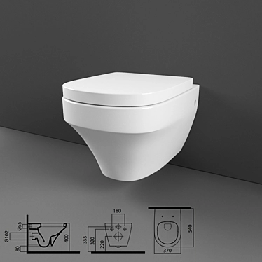 Title: AM PM Inspire Hanging Toilet 3D model image 1 