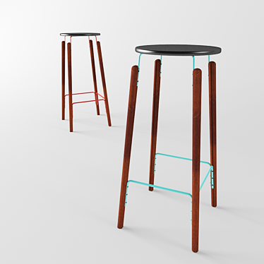Sleek Stool: Modern Bar Seating 3D model image 1 