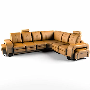 Italian Leather Corner Sofa: Prime Time 3D model image 1 